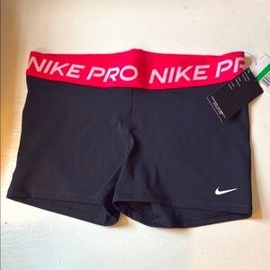 Nike Pro Pink and Black Athletic Compression Shorts